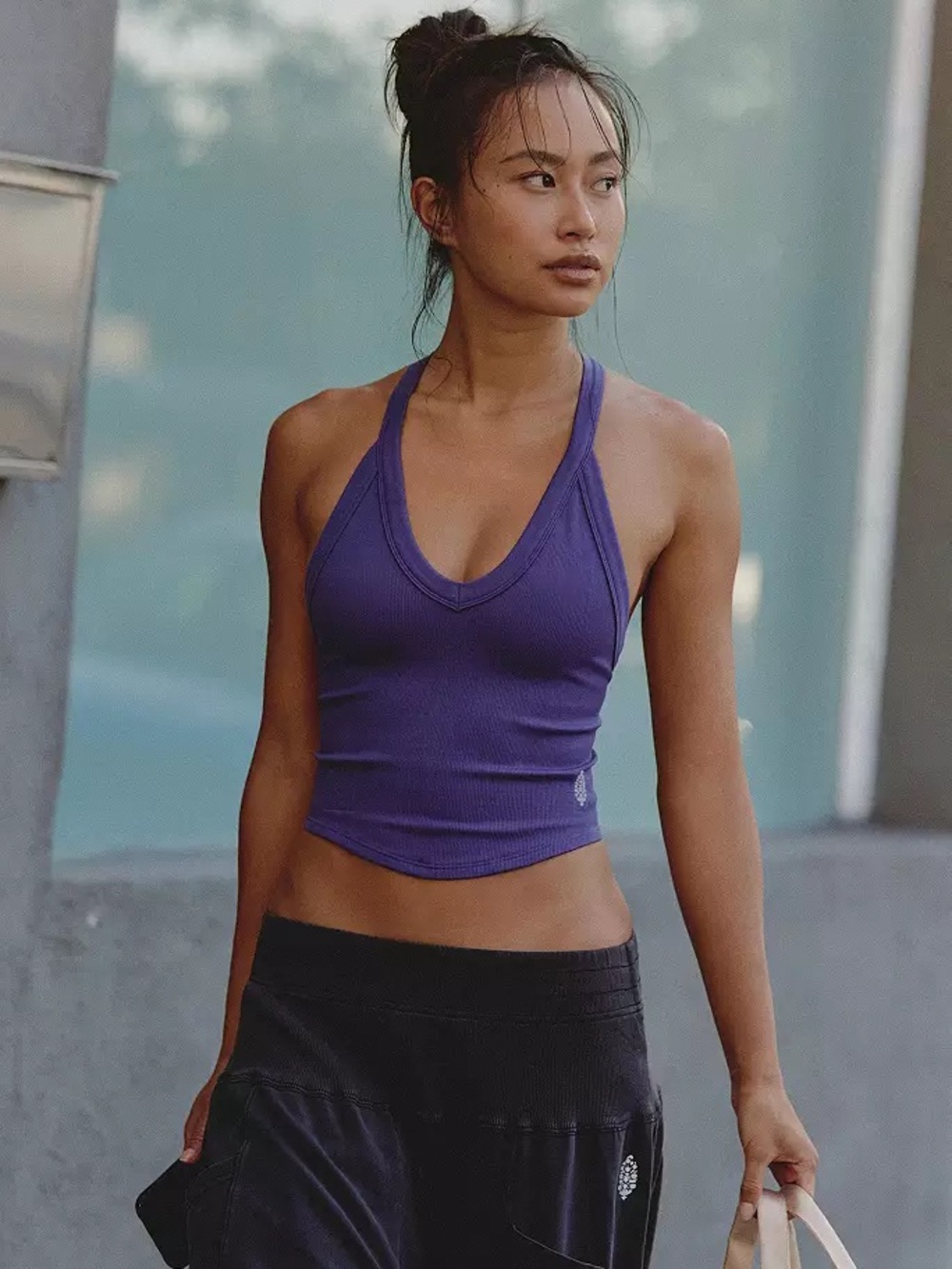 Free People FP Movement All Clear V-neck Cami -Graphite
